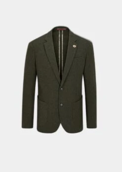 Richmond Men's Knitted Blazer In Olive