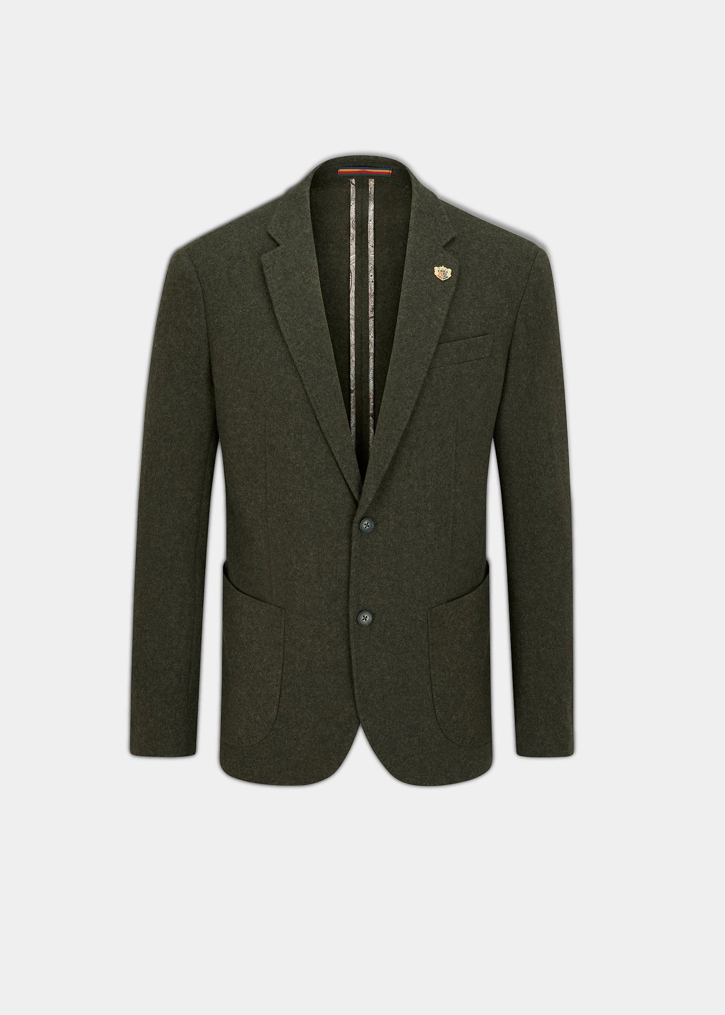 Richmond Men's Knitted Blazer In Olive 1 Richmond Men's Knitted Blazer In Olive