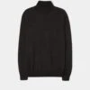 Linton Merino Wool Roll Neck Jumper In Black - Regular Fit