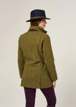 Rutland Ladies Tweed Waterproof Shooting Coat In Lichen -Alan Paine Fashion Store Rutland Ladies Tweed Shooting Coat Lichen 4