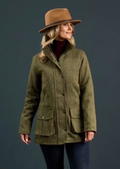 Rutland Ladies Tweed Waterproof Shooting Coat In Hemp 8 Rutland Ladies Tweed Waterproof Shooting Coat In Hemp -Alan Paine Fashion Store Rutland Ladies Tweed Waterproof Shooting Coat 2