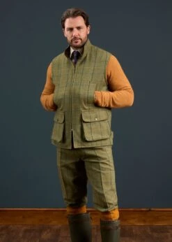 Rutland Men's Tweed Waistcoat In Dark Moss - Shooting Fit 9 Rutland Men's Tweed Waistcoat In Dark Moss - Shooting Fit -Alan Paine Fashion Store Rutland Mens Tweed Waistcoat Dark Moss 4