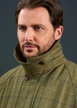 Rutland Men's Tweed Waterproof Shooting Coat In Dark Moss - Regular Fit 12 Rutland Men's Tweed Waterproof Shooting Coat In Dark Moss - Regular Fit -Alan Paine Fashion Store Rutland Mens Tweed Waterproof Shooting Coat Dark Moss 4