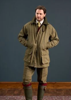 Rutland Men's Tweed Waterproof Shooting Coat In Oakley 7 Rutland Men's Tweed Waterproof Shooting Coat In Oakley -Alan Paine Fashion Store Rutland Mens Tweed Waterproof Shooting Coat Oakley 2