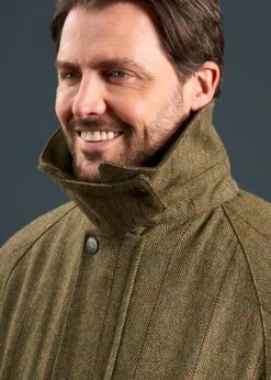 Rutland Men's Tweed Waterproof Shooting Coat In Oakley 9 Rutland Men's Tweed Waterproof Shooting Coat In Oakley -Alan Paine Fashion Store Rutland Mens Tweed Waterproof Shooting Coat Oakley 4