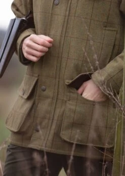 Rutland Men's Tweed Waterproof Shooting Coat In Lichen - Regular Fit -Alan Paine Fashion Store Rutland Tweed Shooting Coat Lichen LH 3