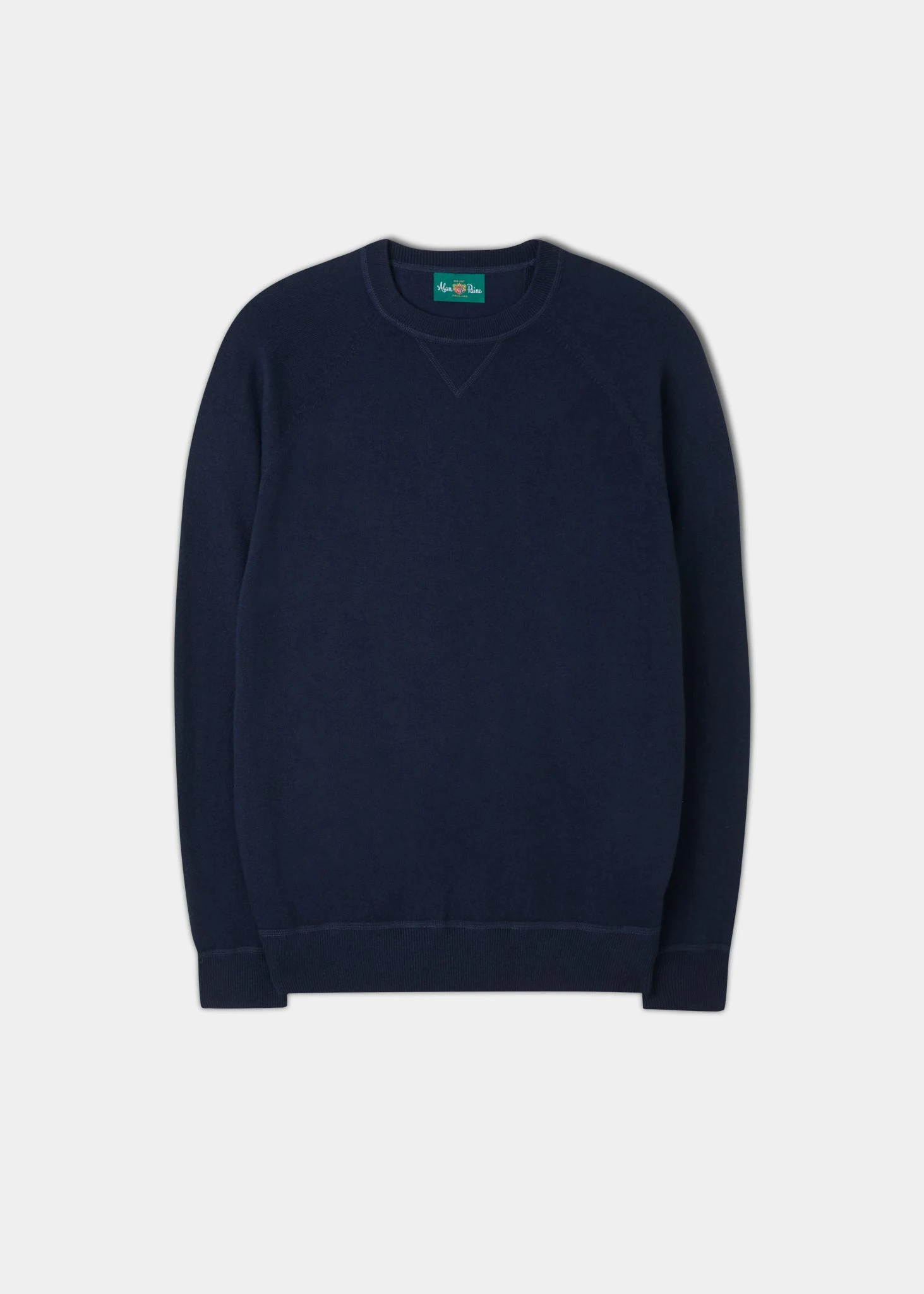 Saddington Cotton Merino Crew Neck Sweatshirt In Dark Navy 1 Saddington Cotton Merino Crew Neck Sweatshirt In Dark Navy