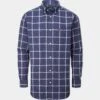 Ilkley Flannel Check Shirt In Blue - Shooting Fit