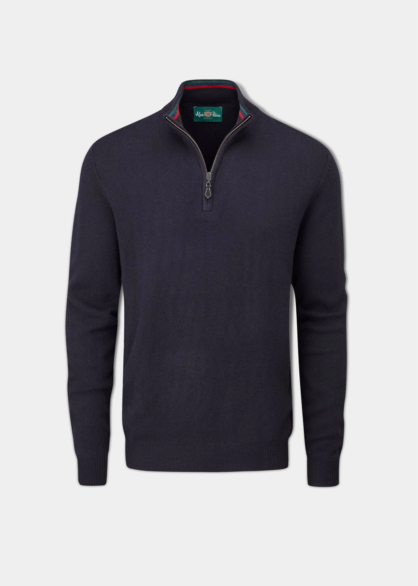 Streetly Men's 1/2 Zip Mock Neck Jumper In Navy - Classic Fit 1 Streetly Men's 1/2 Zip Mock Neck Jumper In Navy - Classic Fit