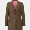 Surrey Ladies Mid-Thigh Tweed Coat In Hemlock - Regular Fit