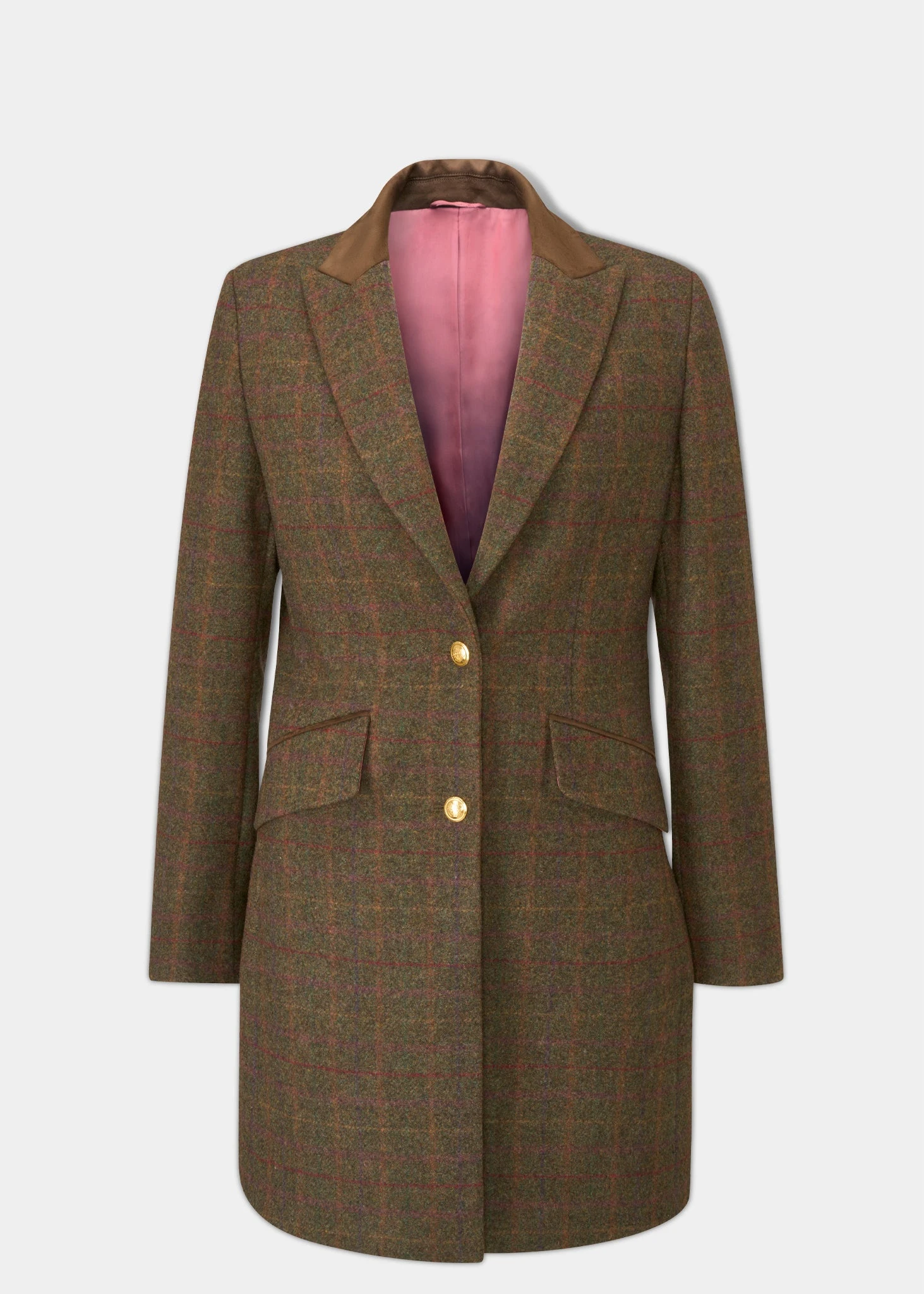 Surrey Ladies Mid-Thigh Tweed Coat In Hemlock - Regular Fit 1 Surrey Ladies Mid-Thigh Tweed Coat In Hemlock - Regular Fit