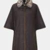 Surrey Ladies Tweed Cape In Bramble