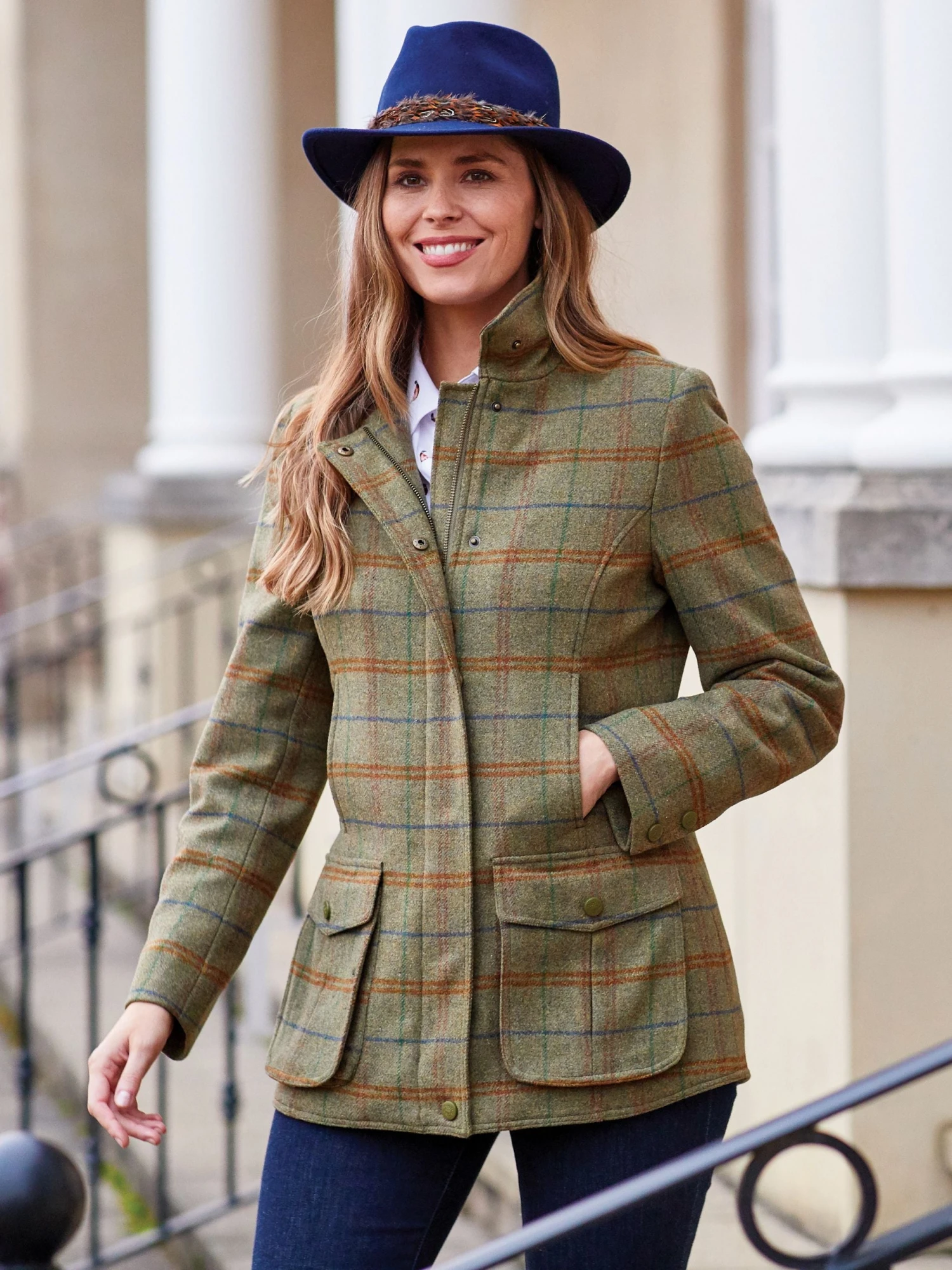 Surrey Ladies Tweed Coat In Clover - Regular Fit 2 Surrey Ladies Tweed Coat In Clover - Regular Fit - Image 2