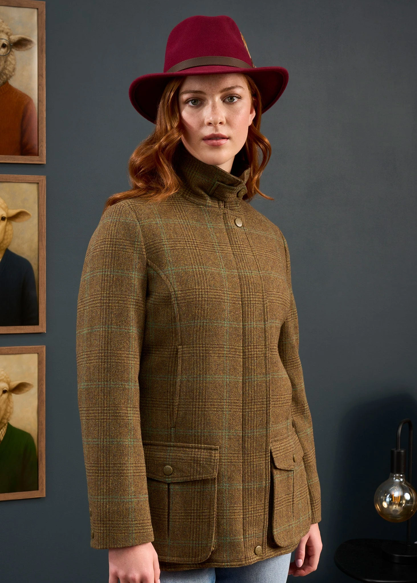 Surrey Ladies Tweed Coat In Marsh - Regular Fit 2 Surrey Ladies Tweed Coat In Marsh - Regular Fit - Image 2