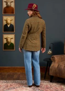 Surrey Ladies Tweed Coat In Marsh - Regular Fit 7 Surrey Ladies Tweed Coat In Marsh - Regular Fit -Alan Paine Fashion Store Surrey Ladies Tweed Coat Marsh 4