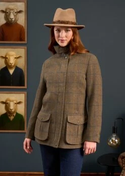 Surrey Ladies Tweed Coat In Seabrook - Regular Fit -Alan Paine Fashion Store Surrey Ladies Tweed Coat Seabrook 4