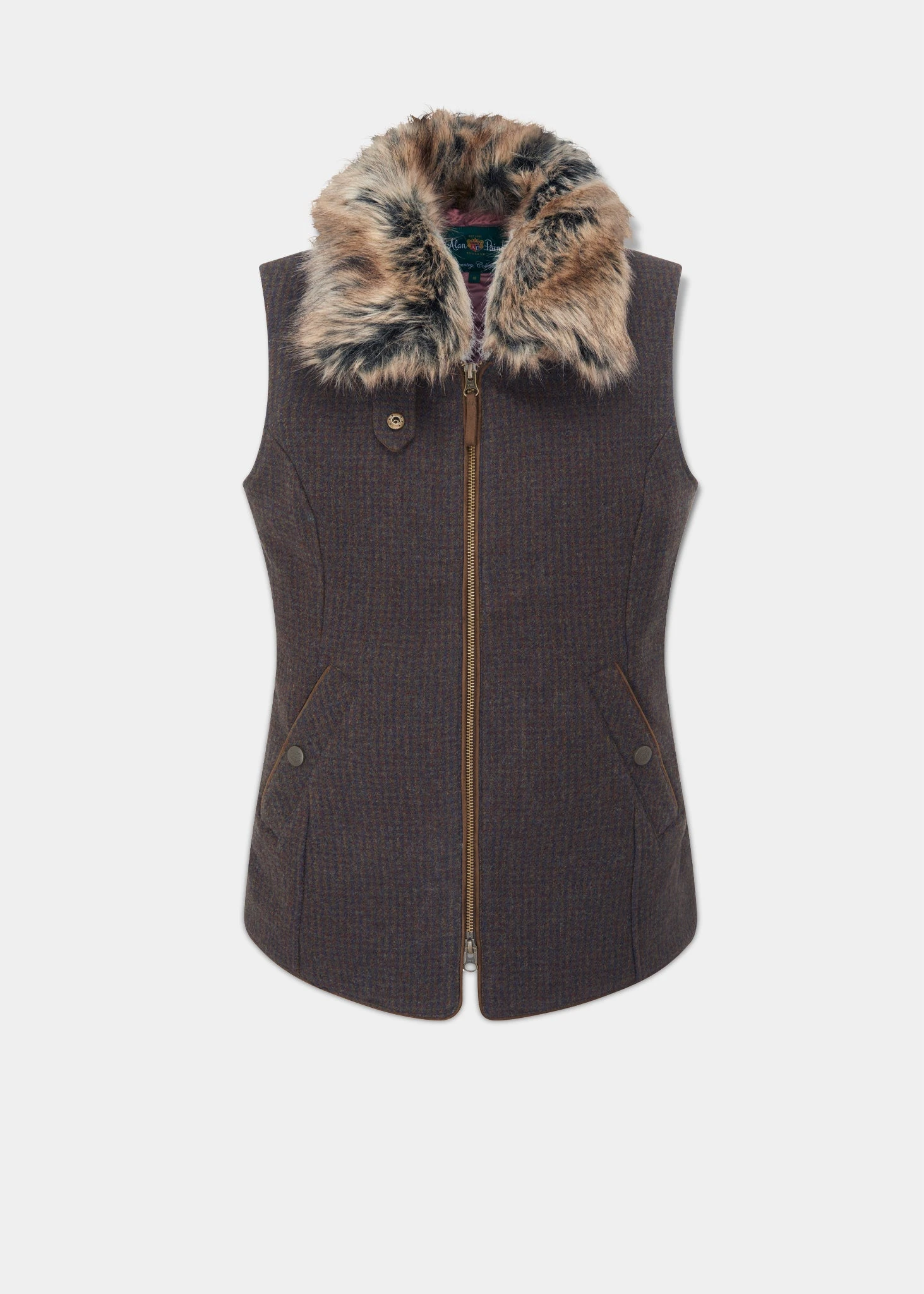 Surrey Ladies Tweed Gilet In Bramble 1 Surrey Ladies Tweed Gilet In Bramble
