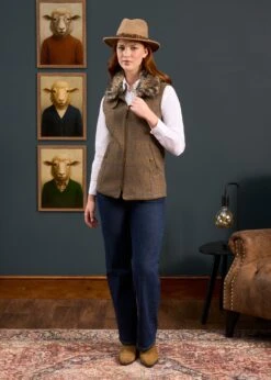 Surrey Ladies Tweed Gilet In Seabrook -Alan Paine Fashion Store Surrey Ladies Tweed Gilet Seabrook 6