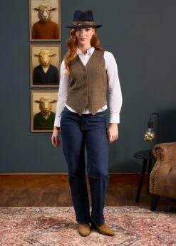 Surrey Ladies Tweed Waistcoat In Seabrook -Alan Paine Fashion Store Surrey Ladies Tweed Waistcoat Seabrook 2