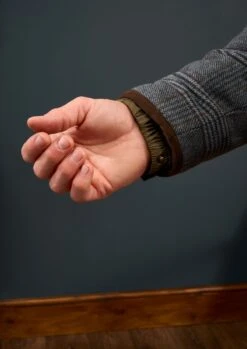 Surrey Waterproof Tweed Coat In Blue Check - Shooting Fit -Alan Paine Fashion Store Surrey Mens Tweed Coat Grey Check 7