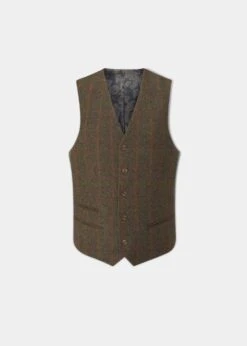 Surrey Men's Tweed Lined Country Waistcoat In Hemlock - Regular Fit