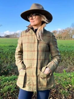 Surrey Ladies Tweed Coat In Clover - Regular Fit 5 Surrey Ladies Tweed Coat In Clover - Regular Fit -Alan Paine Fashion Store Surrey Tweed Jacket Ladies