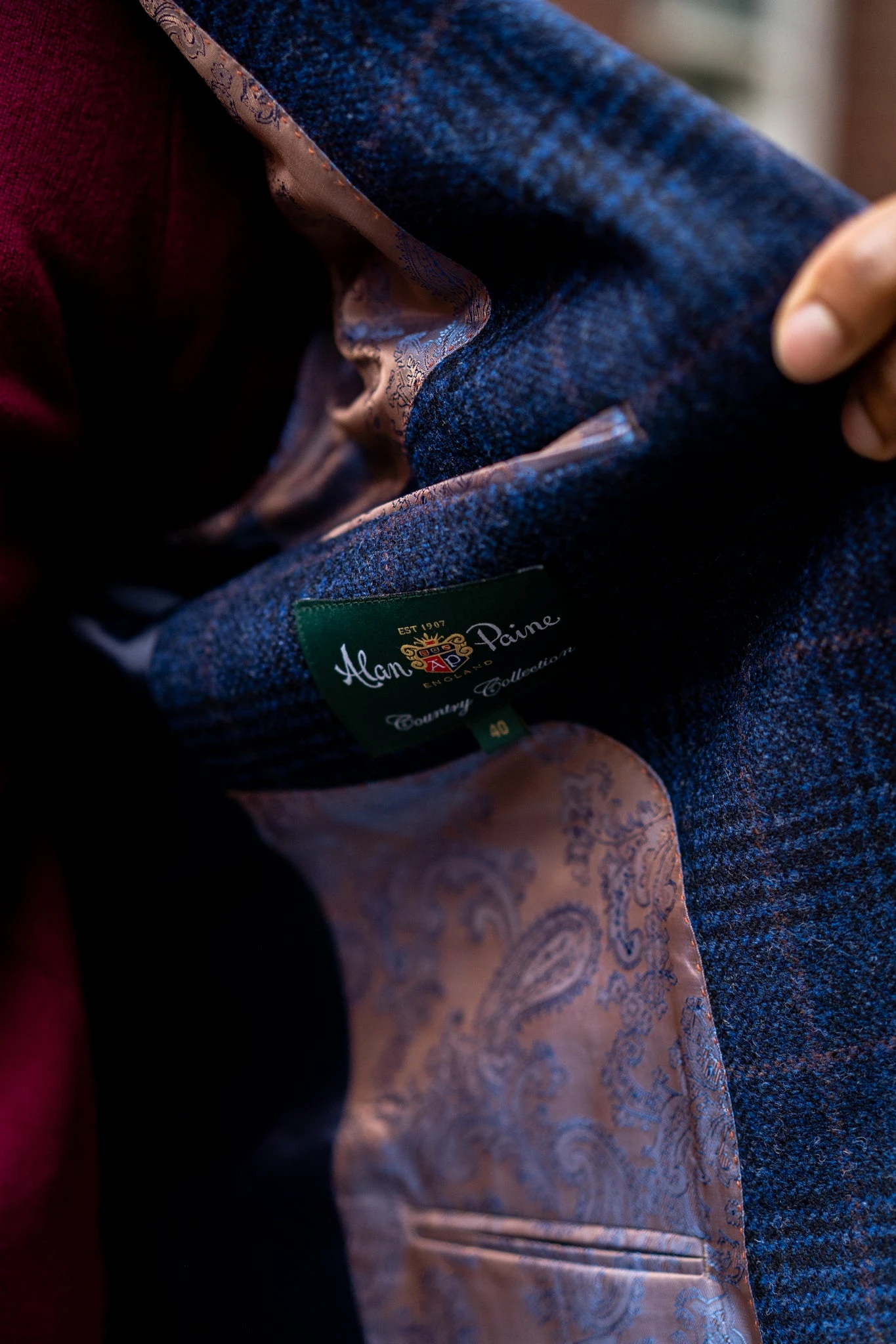 Surrey Tweed Lined Blazer In Navy Check - Regular Fit 7 Surrey Tweed Lined Blazer In Navy Check - Regular Fit - Image 7