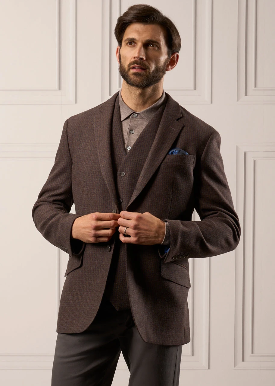 Surrey Tweed Lined Blazer In Bramble - Regular Fit 2 Surrey Tweed Lined Blazer In Bramble - Regular Fit - Image 2
