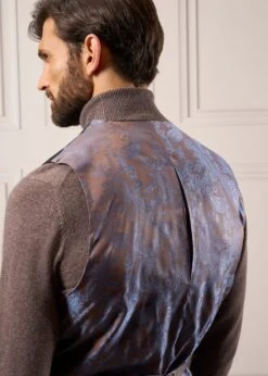 Surrey Men's Tweed Lined Country Waistcoat In Green Check - Regular Fit -Alan Paine Fashion Store Tweed Waistcoat Mens Surrey Green Check 2