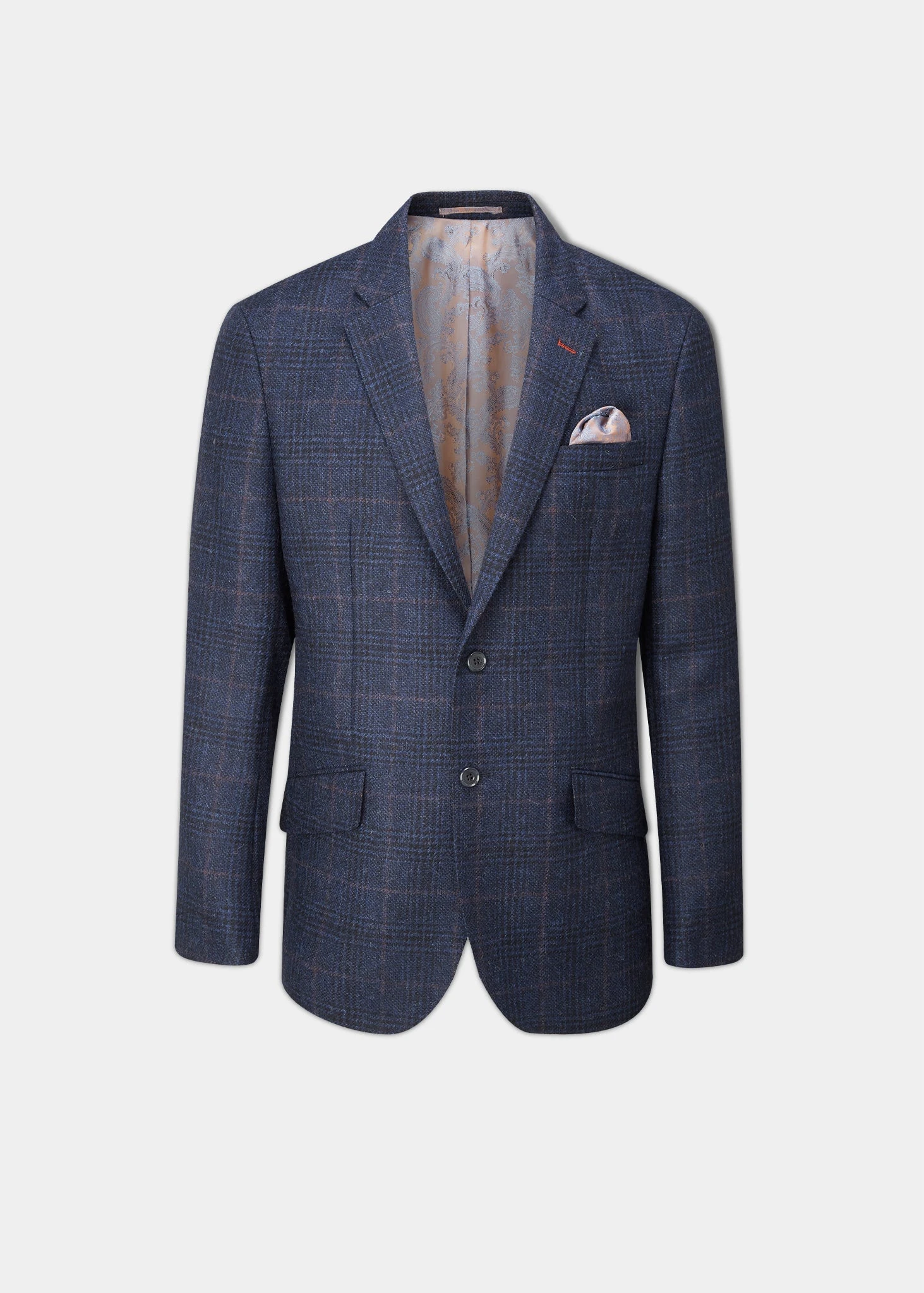 Surrey Tweed Lined Blazer In Navy Check - Regular Fit 1 Surrey Tweed Lined Blazer In Navy Check - Regular Fit