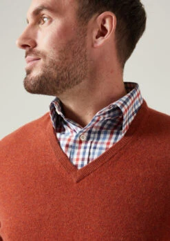 Albury Geelong Wool Jumper In Tiger - Regular Fit 7 Albury Geelong Wool Jumper In Tiger - Regular Fit -Alan Paine Fashion Store albury geelong wool jumper tiger 4