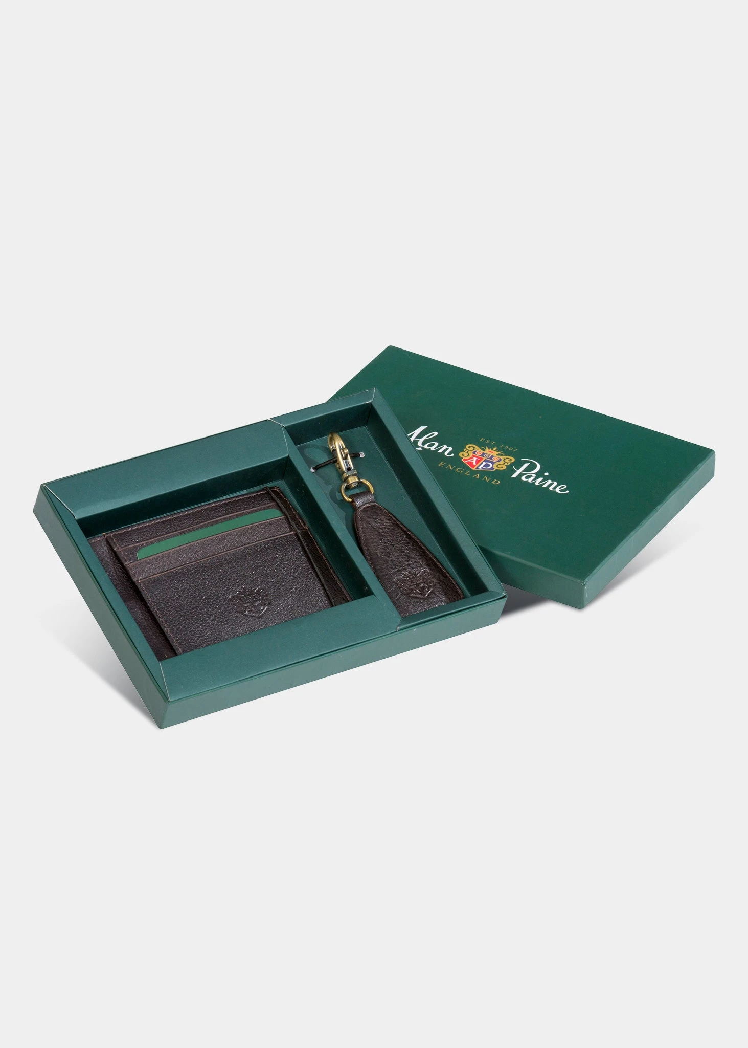 Brown Leather Card Wallet And Keyring 1 Brown Leather Card Wallet And Keyring