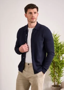 Medstead Men's Long Sleeve Shirt In Dark Navy 9 Medstead Men's Long Sleeve Shirt In Dark Navy -Alan Paine Fashion Store ap m 196u01 dark navy 1