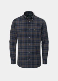 Ilkley Flannel Green Check Shirt - Shooting Fit