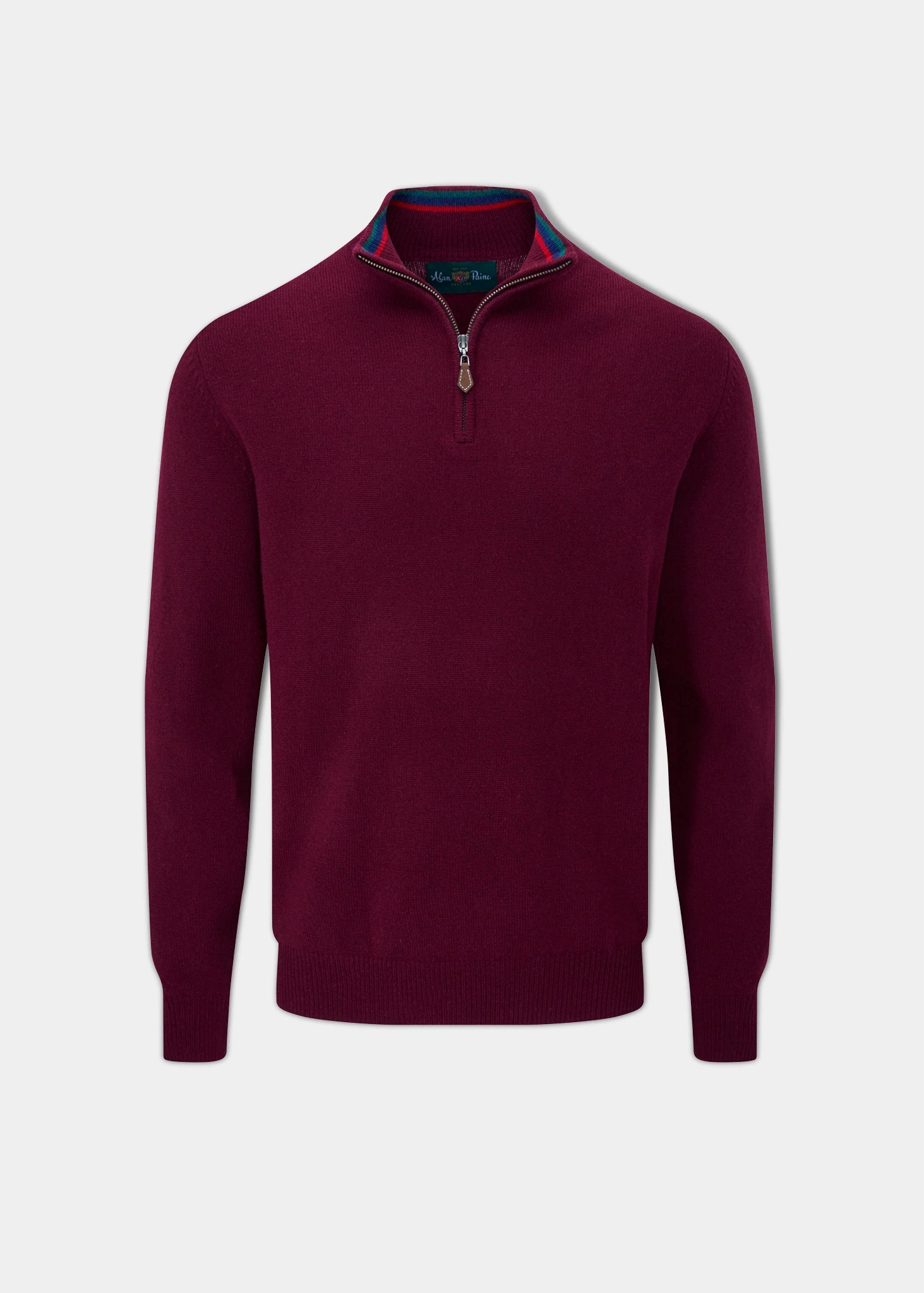 Streetly Men's 1/2 Zip Mock Neck Jumper In Bordeaux - Classic Fit 1 Streetly Men's 1/2 Zip Mock Neck Jumper In Bordeaux - Classic Fit
