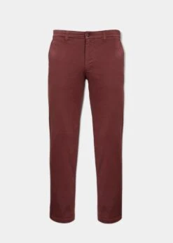 Bamforth Men's Chino Trouser In Wine - Regular Fit