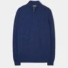 Cairns Geelong Wool 1/4 Zip Jumper In Indigo - Regular Fit
