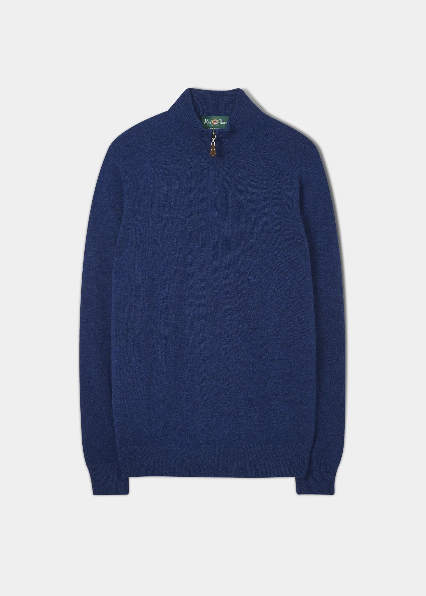 Cairns Geelong Wool 1/4 Zip Jumper In Indigo - Regular Fit 1 Cairns Geelong Wool 1/4 Zip Jumper In Indigo - Regular Fit
