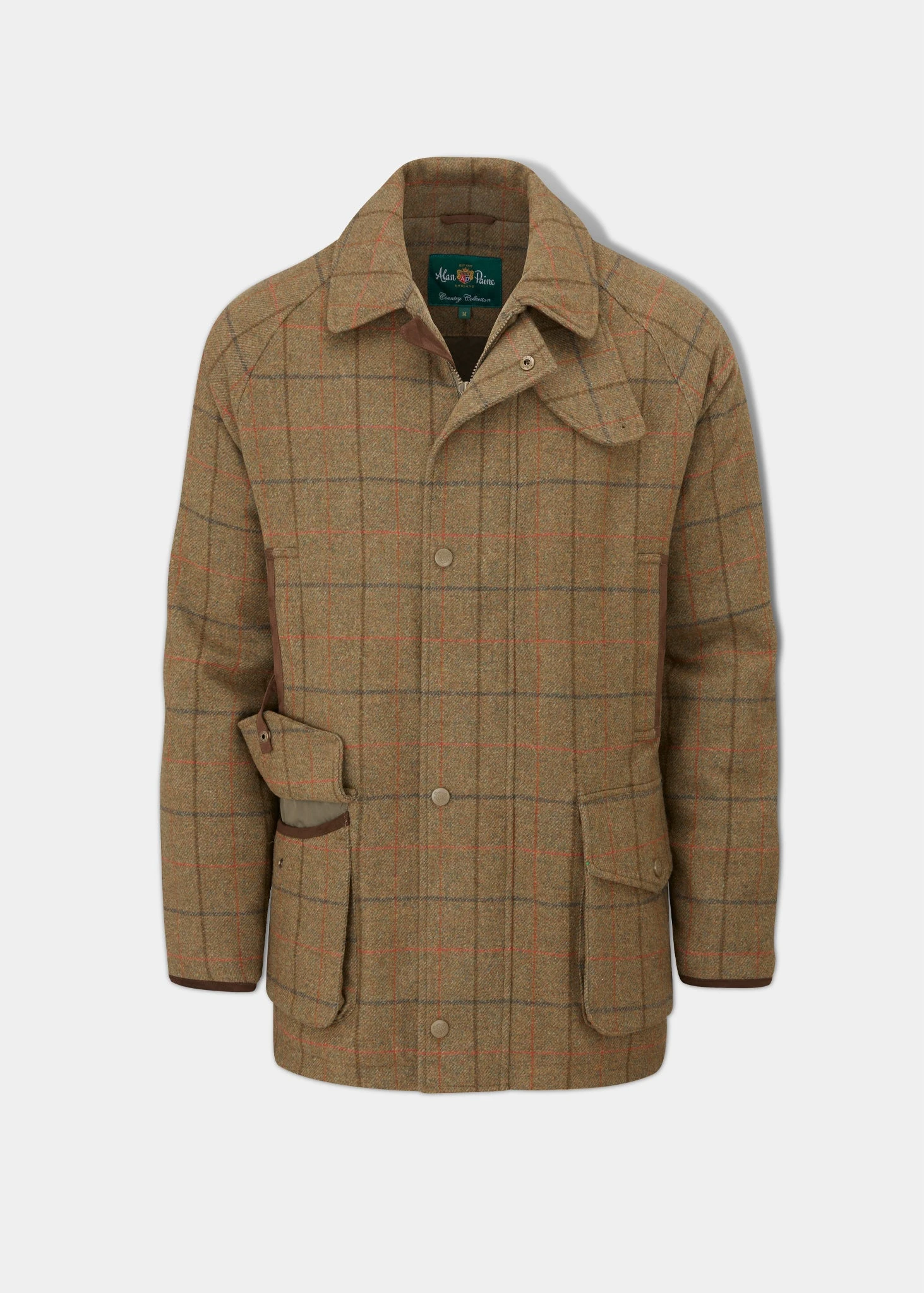 Combrook Men's Waterproof Tweed Coat In Thyme - Regular Fit 1 Combrook Men's Waterproof Tweed Coat In Thyme - Regular Fit
