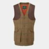 Combrook Men's Tweed Shooting Waistcoat In Thyme - Shooting Fit