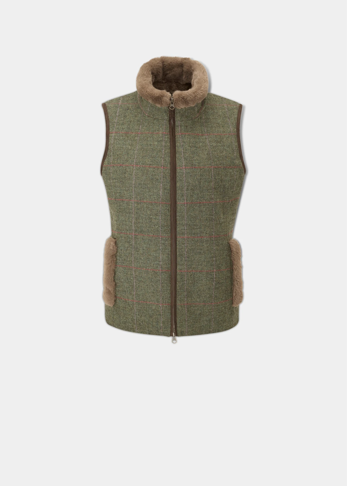 Combrook Ladies Tweed Gilet In Heath - Regular Fit 1 Combrook Ladies Tweed Gilet In Heath - Regular Fit