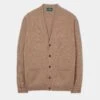 Cornwall Lambswool Cardigan In Camel - Classic Fit
