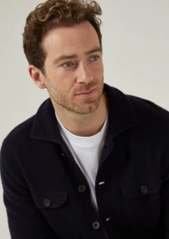 Ferndale Men's Knitted Lambswool Shirt In Navy - Regular Fit 11 Ferndale Men's Knitted Lambswool Shirt In Navy - Regular Fit -Alan Paine Fashion Store ferndale mens knitted lambswool shirt navy 5