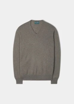 Haddington Cashmere Jumper In Mouse - Regular Fit