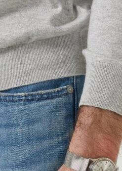 Harlington Luxury Cotton Jumper In Dove -Alan Paine Fashion Store harlington luxury cotton crew neck jumper dove 3