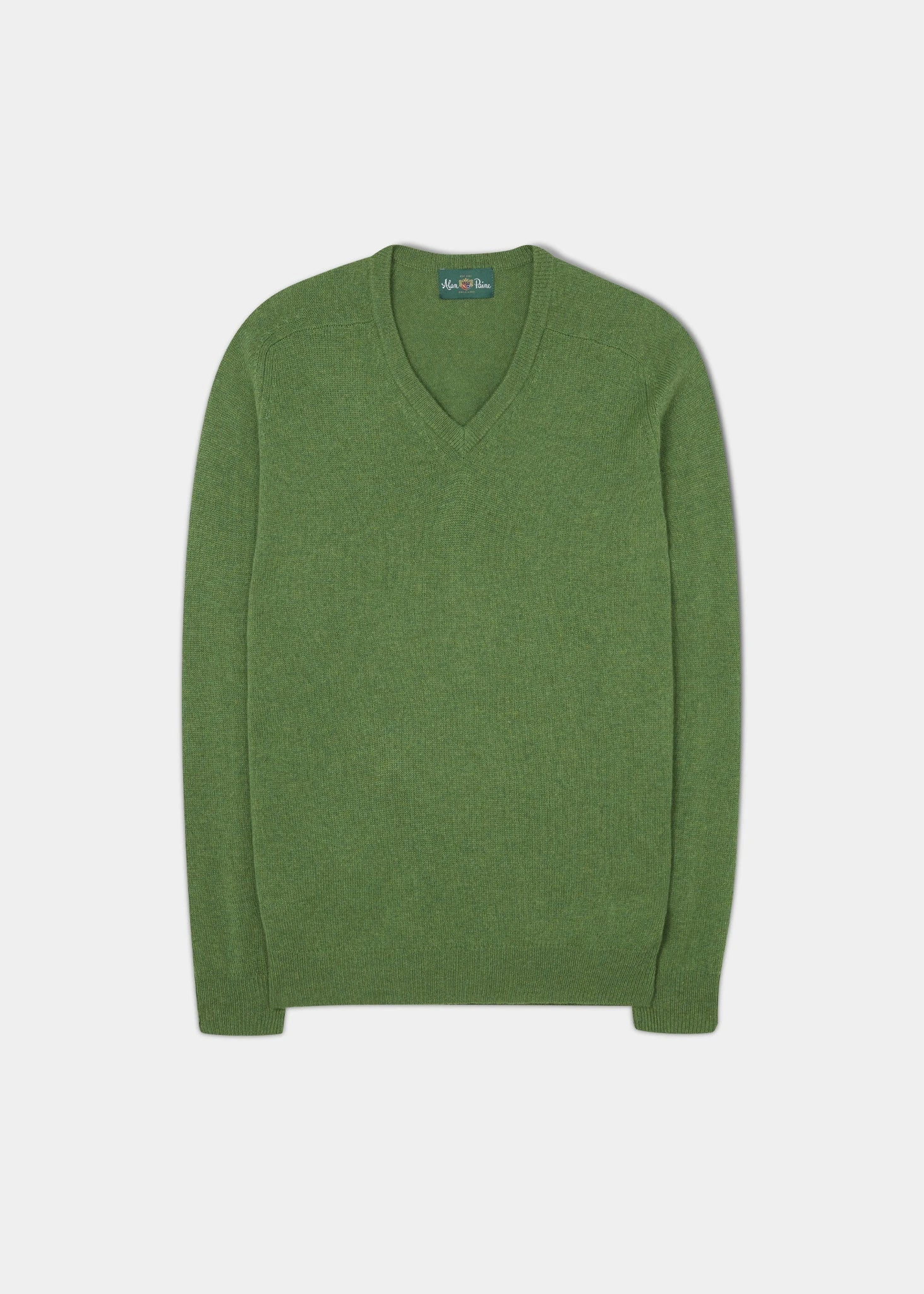 Kilsyth Men's Lambswool Jumper In Watercress - Regular Fit 1 Kilsyth Men's Lambswool Jumper In Watercress - Regular Fit