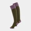 Ladies Shooting Socks - Lilac & Olive