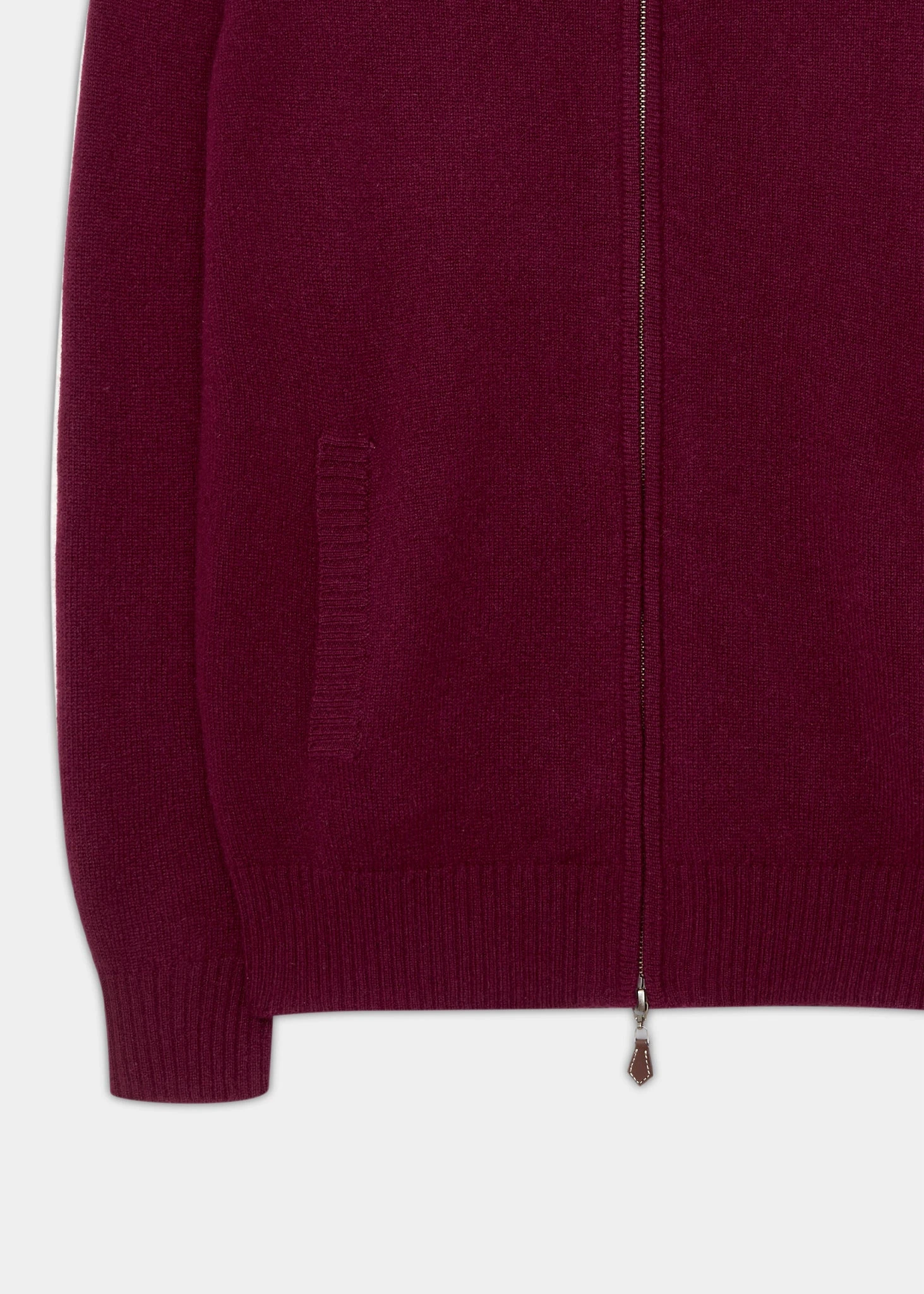 Ballater Lambswool Zipped Jumper In Bordeaux - Regular Fit 3 Ballater Lambswool Zipped Jumper In Bordeaux - Regular Fit - Image 3