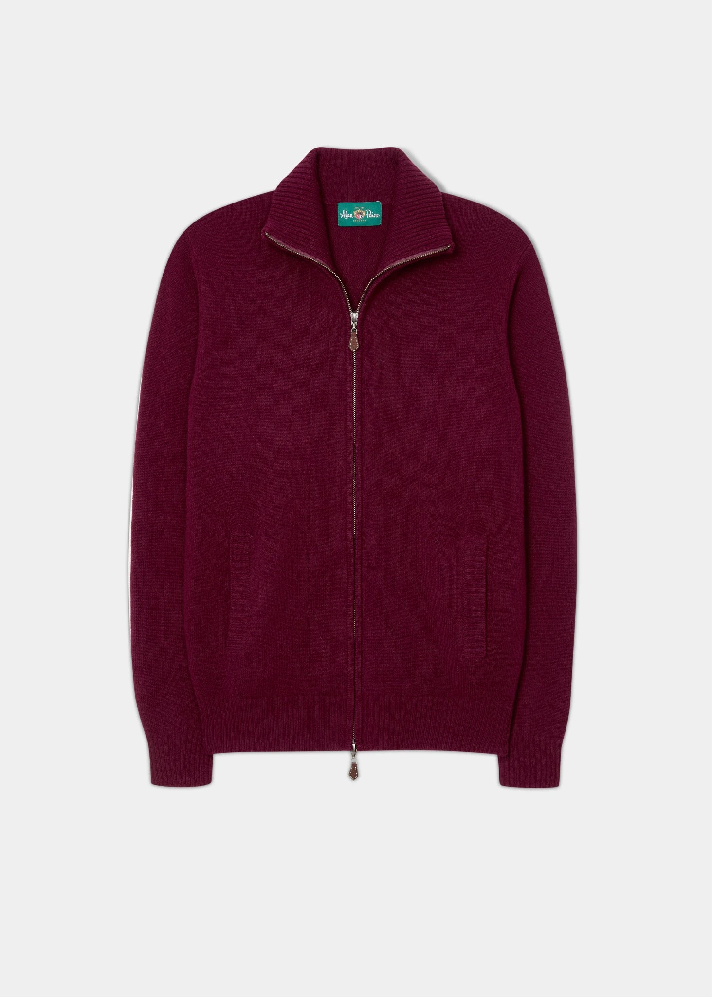 Ballater Lambswool Zipped Jumper In Bordeaux - Regular Fit 1 Ballater Lambswool Zipped Jumper In Bordeaux - Regular Fit