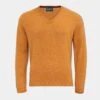Streetly Men's V Neck Jumper In Gazelle - Classic Fit